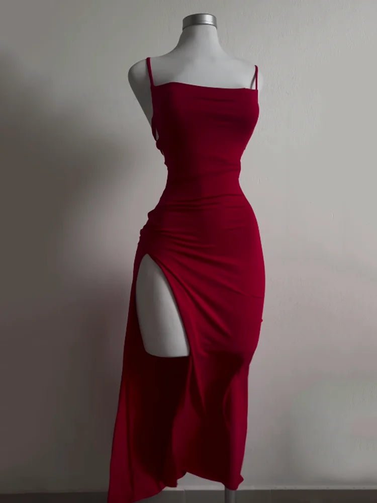 explosive new dress summer high sensibility halter strap Spice Girl bag hip dress - Chrissy's Eye