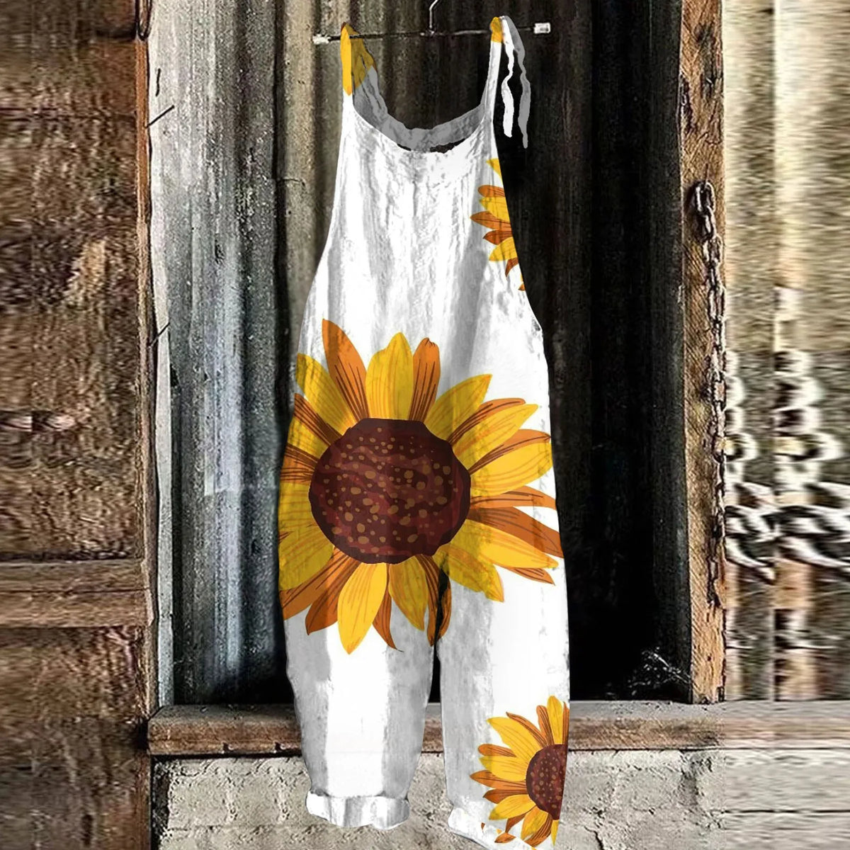 Sunflower Pattern Overalls For Women Fashion Slim Jumpsuit Women Casual Loose Romper For Women Mono Deportivos Mujer Gym - Chrissy's Eye