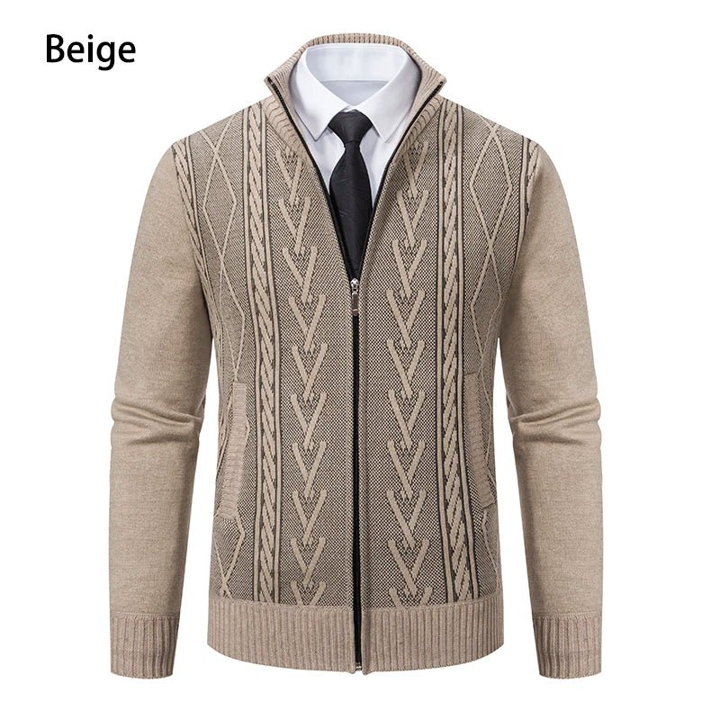 2023 autumn and winter new cashmere padded warm casual men's knitted sweater coat - Chrissy's Eye