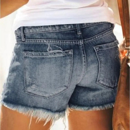 Botvotee Summer Ripped Skinny Shorts Jeans for Women High Waisted Casual Denim Shorts Vintage Retro Short Jeans Woman - Chrissy's Eye