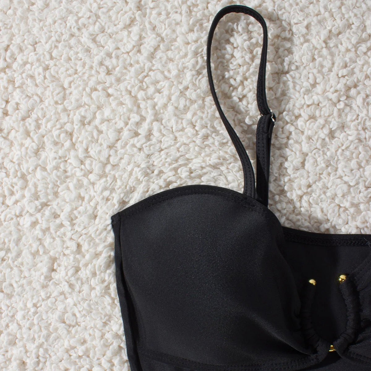 Sexy Cutout Swimsuit Solid Color Summer Spaghetti Strap Color Block Ring Detail One Piece Beach High Cut Bathing Suit - Chrissy's Eye