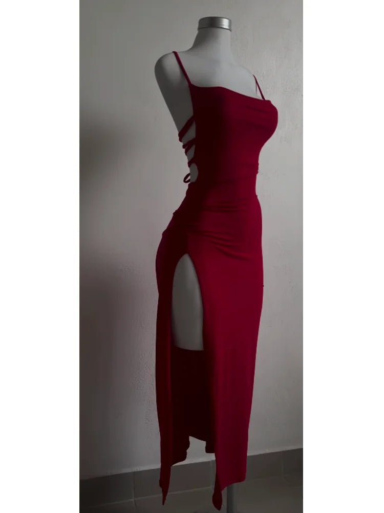 explosive new dress summer high sensibility halter strap Spice Girl bag hip dress - Chrissy's Eye