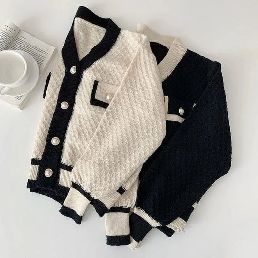 Women's Korean Fashion New Korean Loose Long-sleeved Knit Sweater Cardigans Outwear Coat - Chrissy's Eye