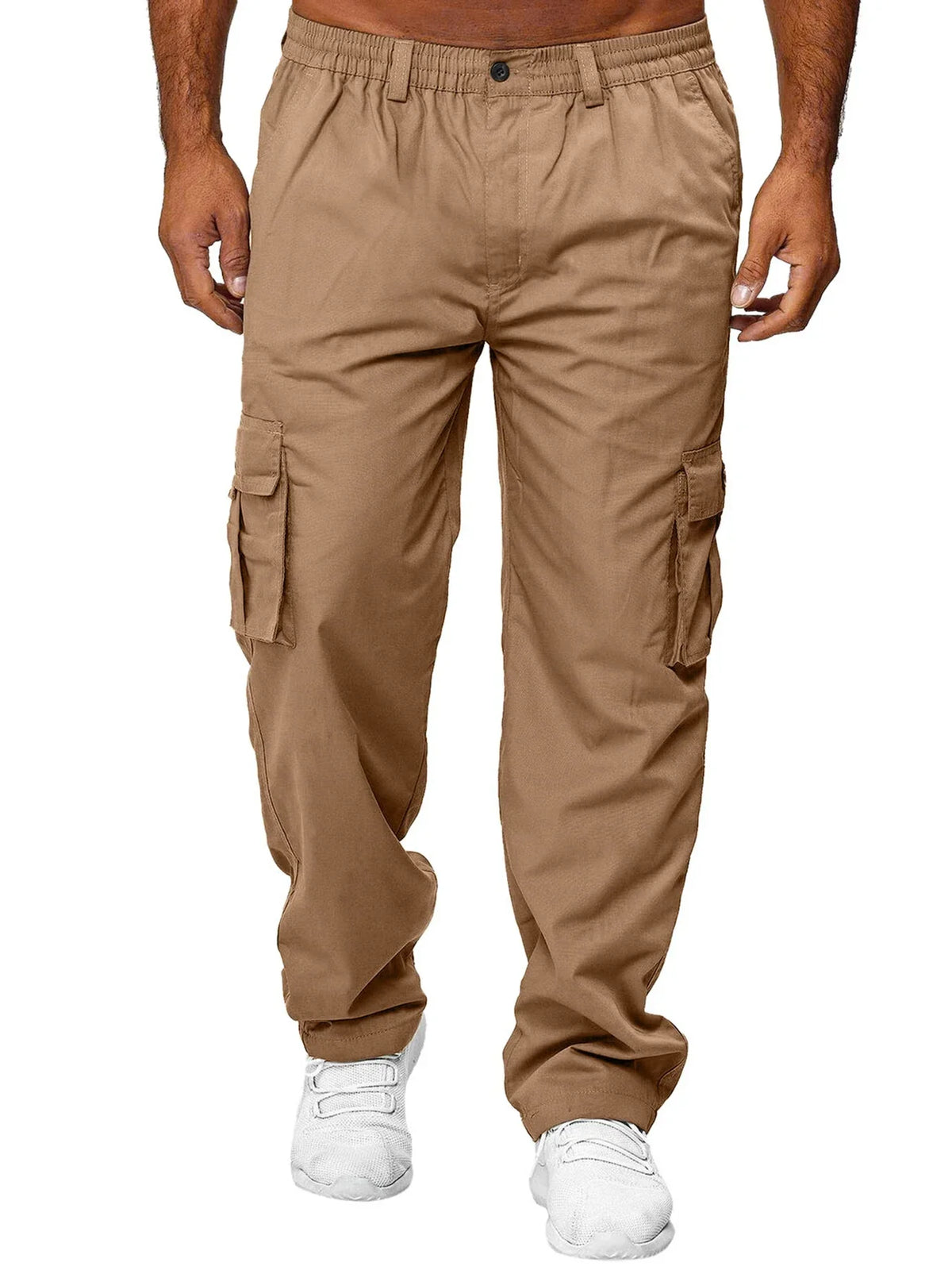 Men's Cargo Pants Sweatpants Outdoor Loose Straight Long Trousers Summer Casual Multi-Pocket Durable Workwear Male Trousers - Chrissy's Eye