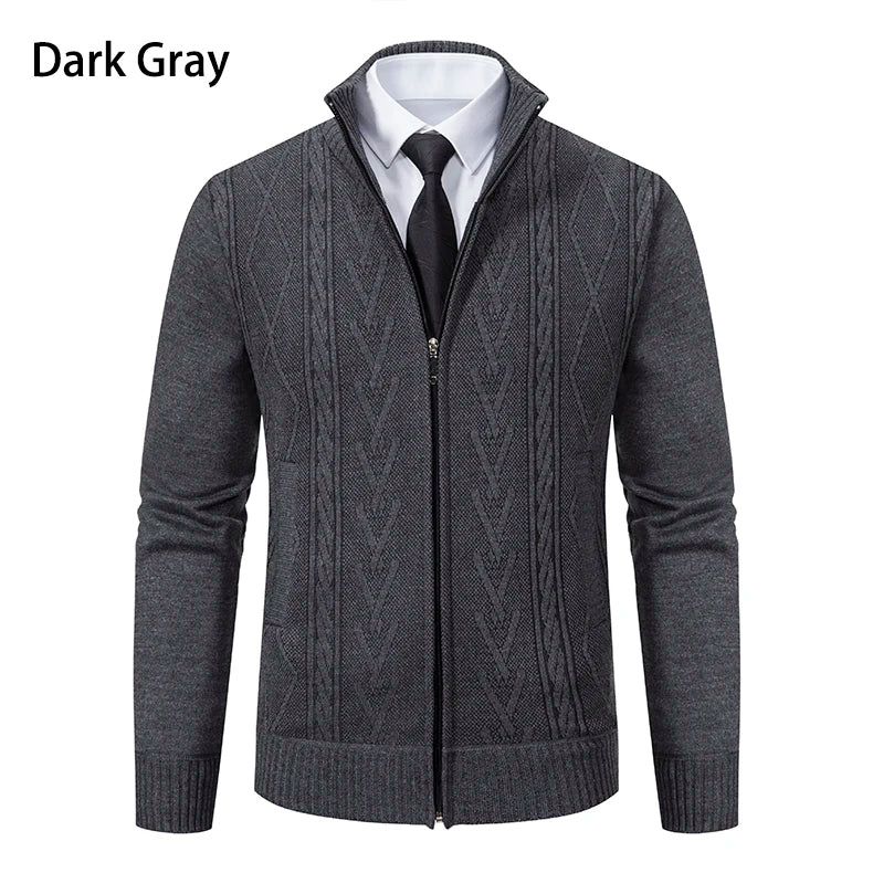 2023 autumn and winter new cashmere padded warm casual men's knitted sweater coat - Chrissy's Eye