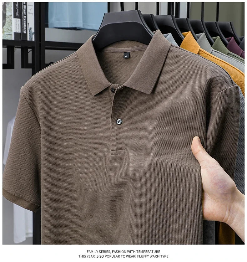 Men's 100% Cotton Polo Shirt -Breathable, 19 Colors, Silk-Like Finish - Chrissy's Eye