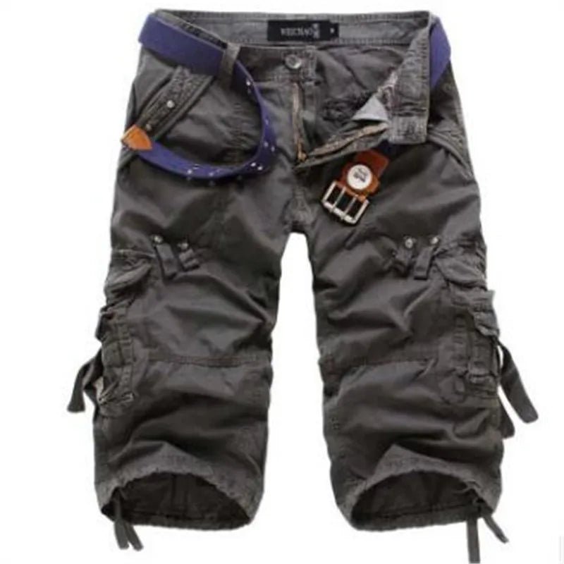 New Summer Casual Shorts Mens Straight Solid Sports Shorts Men Joggers Cargo Shorts Fashion Cotton Knee Length Sweatpants Man - Chrissy's Eye