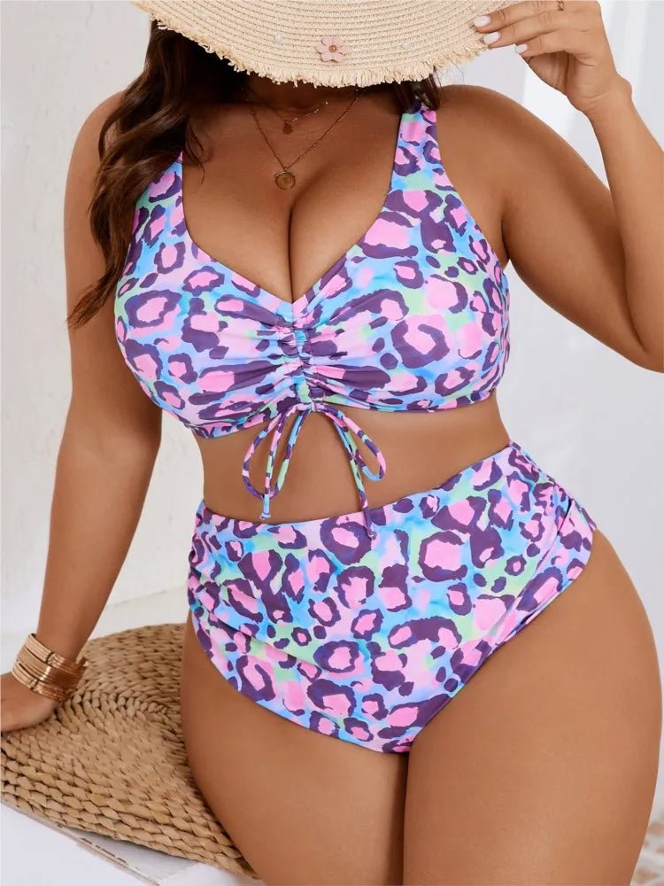 Plus Size High Waist Bikini Women's Push Up plus Size Swimsuit 2026 Summer Mujer Big Size Tummy Control Swimwear Bikini Sets - Chrissy's Eye