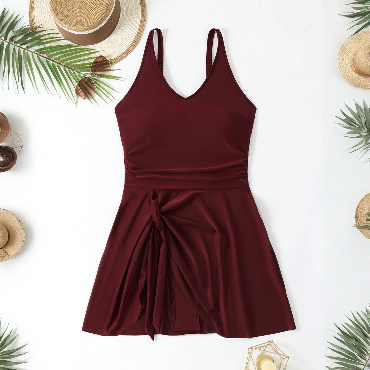 Solid Plus Size Drees Swimwear Women Strapped Large Dress One Piece Swimsuit Brazilian Chubby Big Bathing Suit Beachwear - Chrissy's Eye