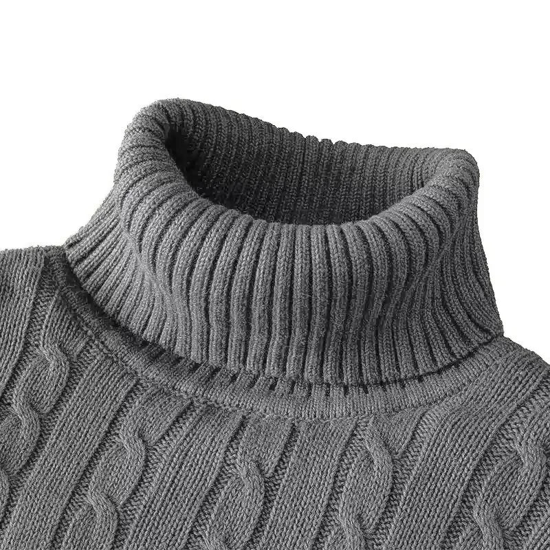 Men's Midweight Knit Turtleneck Sweater - Chrissy's Eye