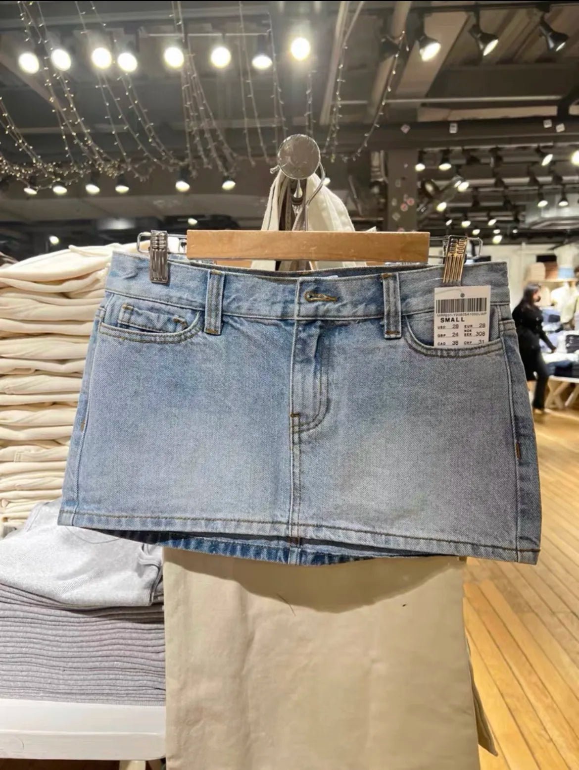 Women's Vintage Low Waist Denim Skirts Casual Chic Pockets A-line Mini Skirts - Chrissy's Eye