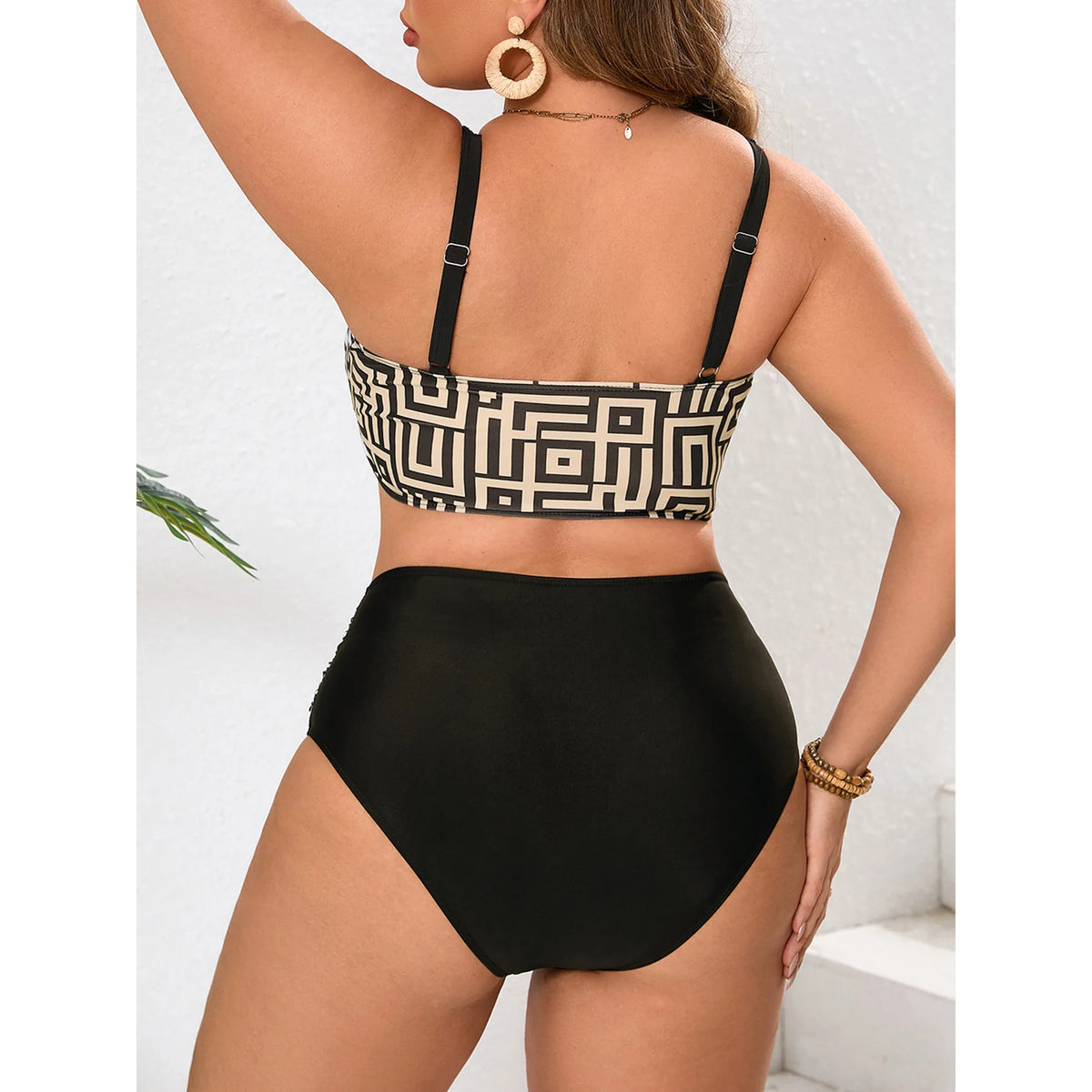 Plus Size High Waist Bikini Women's Push Up Large Size Swimsuit 2025 Summer Mujer Big Size Tummy Control Swimwear Bikini Sets - Chrissy's Eye