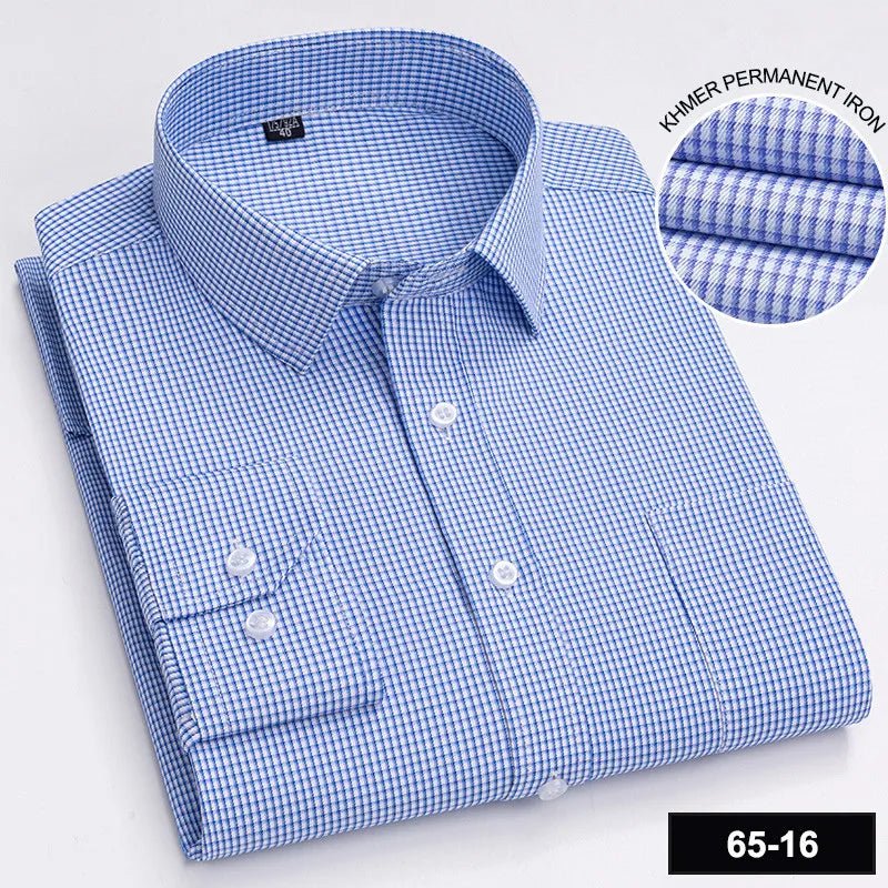 Men's Long Sleeve Shirt High-quality Fashion Casual Print Plaid Stripe Single Pocket - Chrissy's Eye