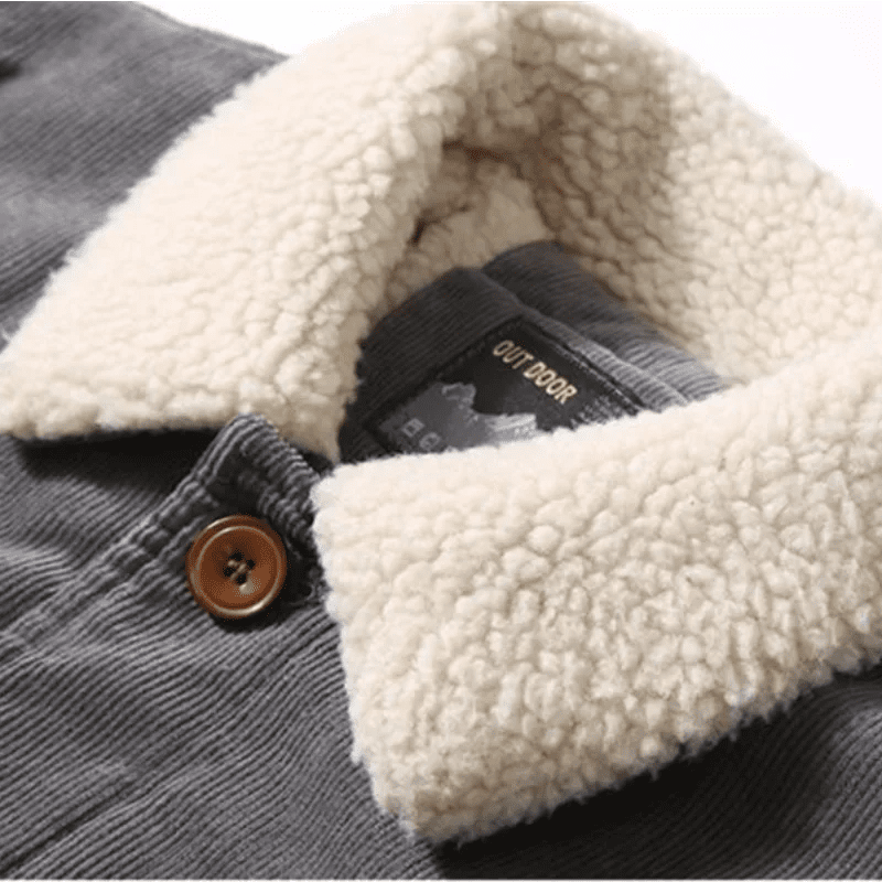 Men's High Quality Warm Casual Parka Jacket, Corduroy Solid Color Cotton - Chrissy's Eye