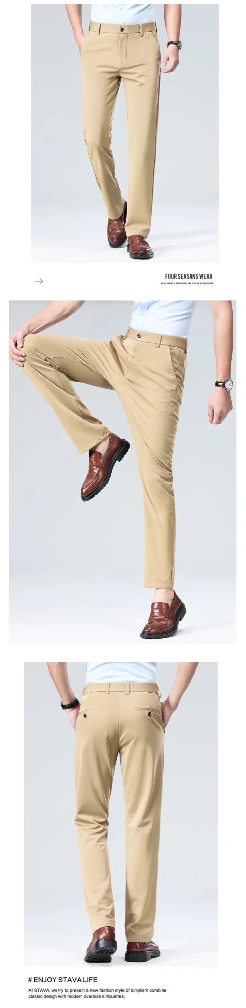 29-42 Men's Summer Pants Thin Straight Stretch Casual Pants with No Trace No Ironing Fabric Silky and Cool Feeling - Chrissy's Eye