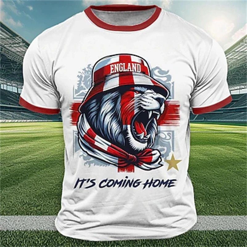 Men's Retro Flag Printed T-shirt 3D Skull Round Neck Short Sleeve Casual Breathable - Chrissy's Eye
