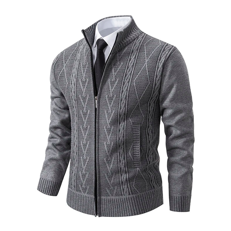 2023 autumn and winter new cashmere padded warm casual men's knitted sweater coat - Chrissy's Eye