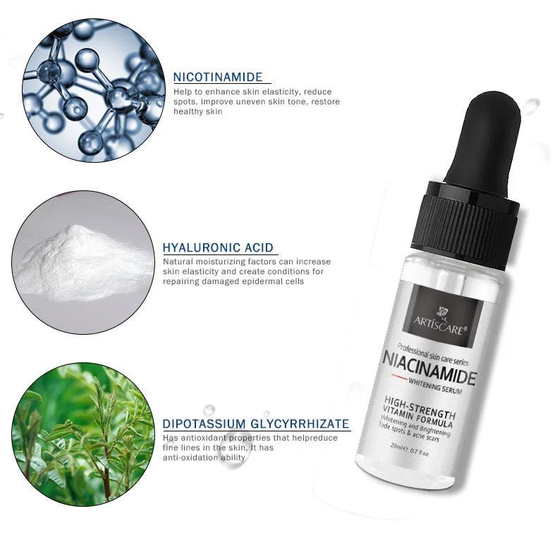 ARTISCARE Nicotinamide + Platinum + 24k Gold Six Peptides Serum 3pcs Moisturizing Smoothing Essence for Face Care - Chrissy's Eye