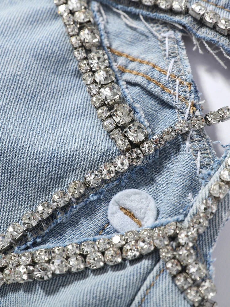 Low-Rise Raw Hem Rhinestone Star Cut-Out Jeans Baggy Wide Leg 2026 Summer Chic Women Denim Pants Causal Versatile Lady Bottoms - Chrissy's Eye