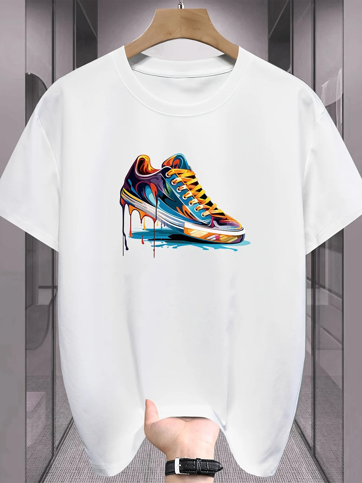 Summer Best Selling Men's 100% Cotton T Shirt Loose Fit Casual Round Neck Short Sleeved T Shirt with Printed Pattern - Chrissy's Eye