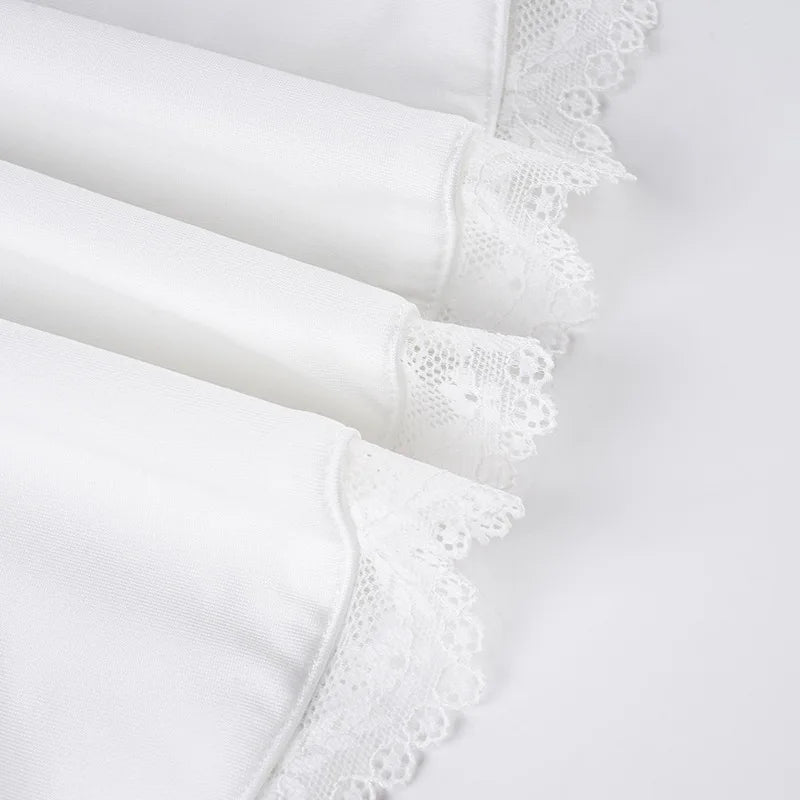 SsTss Solid Slim Sheer Lace Top for Women Fashion Hollow Out Long Sleeve Square Neck Slim Stretch Basic Crop T Shirt for Dating - Chrissy's Eye