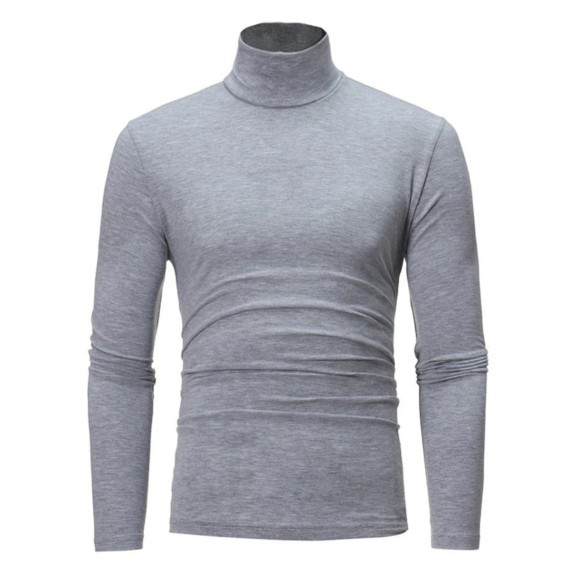 Spring Autumn Thin Men Pullovers Sweaters Turtleneck Knitted Sweater for Men Warm Clothing Male Sweaters Full Black White Tops - Chrissy's Eye