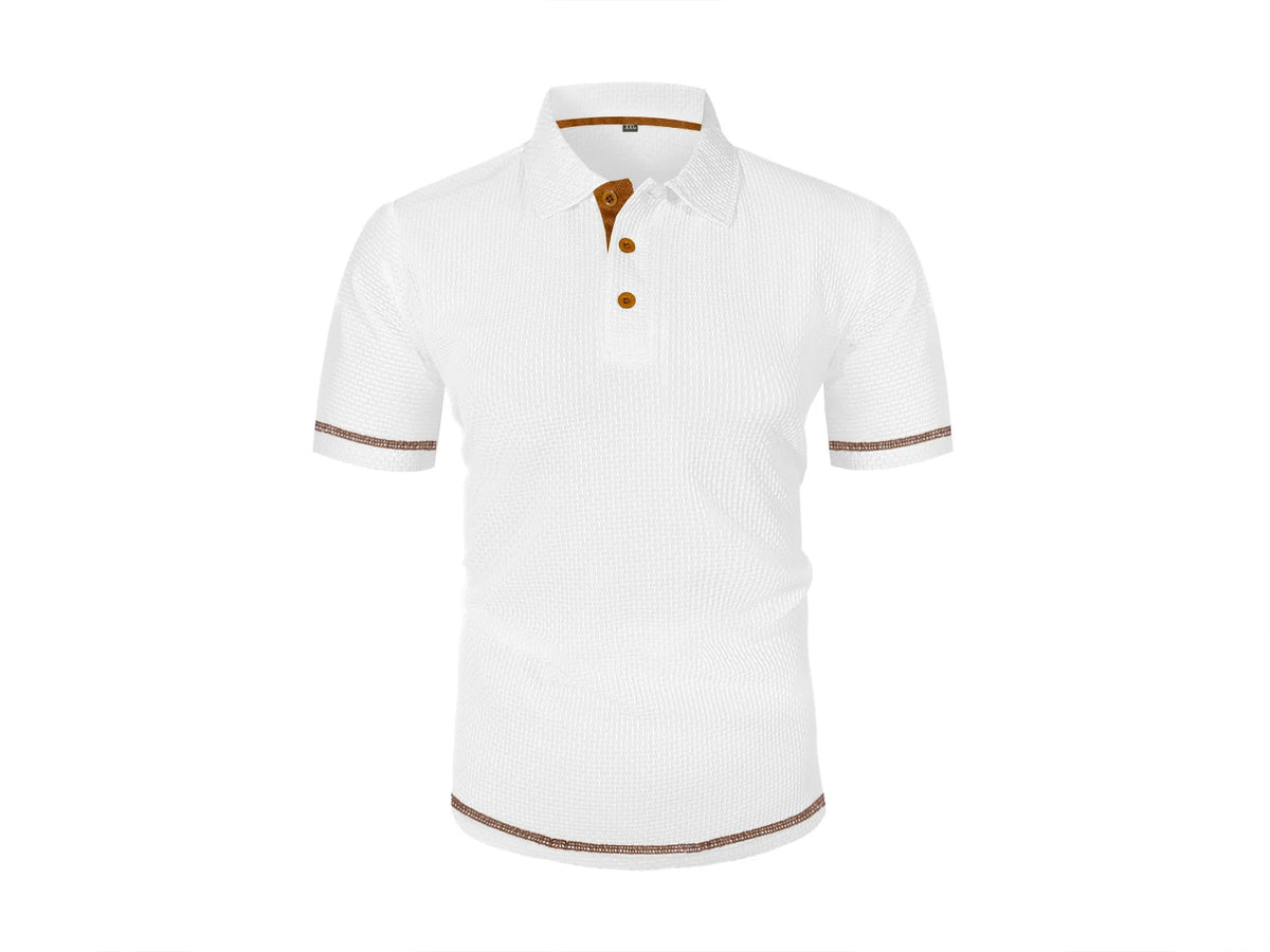 Summer ice silk lapel POLO men's short-sleeved T-shirt, men's top - Chrissy's Eye