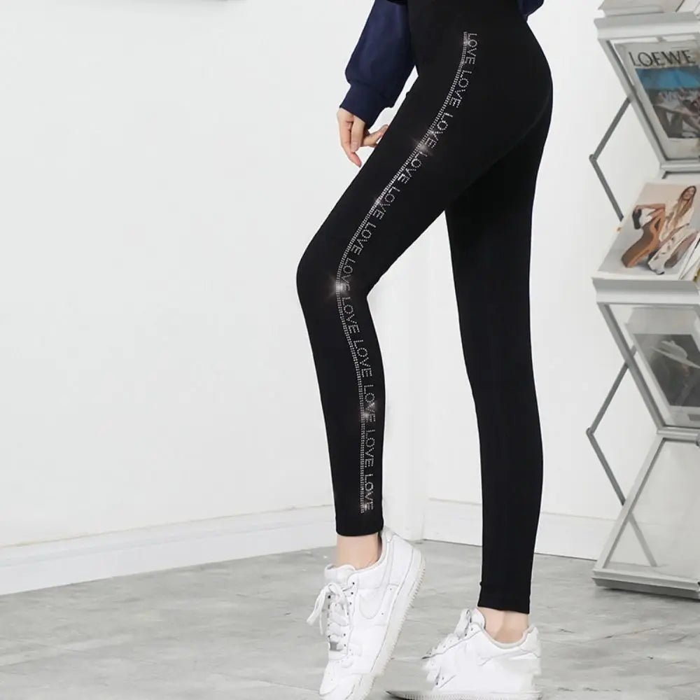 Bright Drill Glitter Leggings High Waist Super Elastic Diamonds Glitter Pants Thicken Harem Pants Leisure Glitter Pant Office - Chrissy's Eye