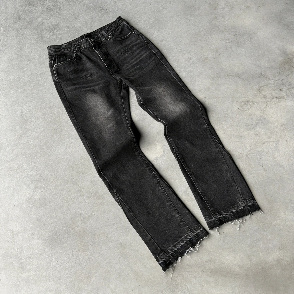 Hip Hop Straight Leg Pants Gothic Fringed Casual Micro Flared Pants Y2K Vintage Slim Fit Jeans Trendy Washed Men Women Harajuku - Chrissy's Eye