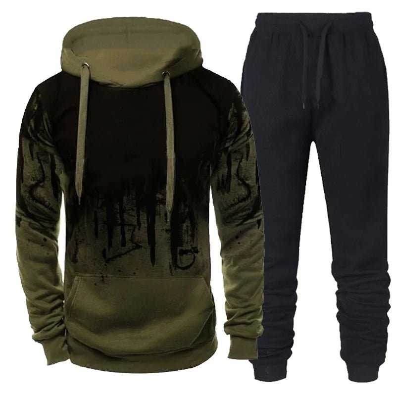 Autumn Winter Trending Tracksuits Men Camouflage Hoodie + Pant 2 Piece Set Sports Wear 3d Ink Jogging Suits - Chrissy's Eye