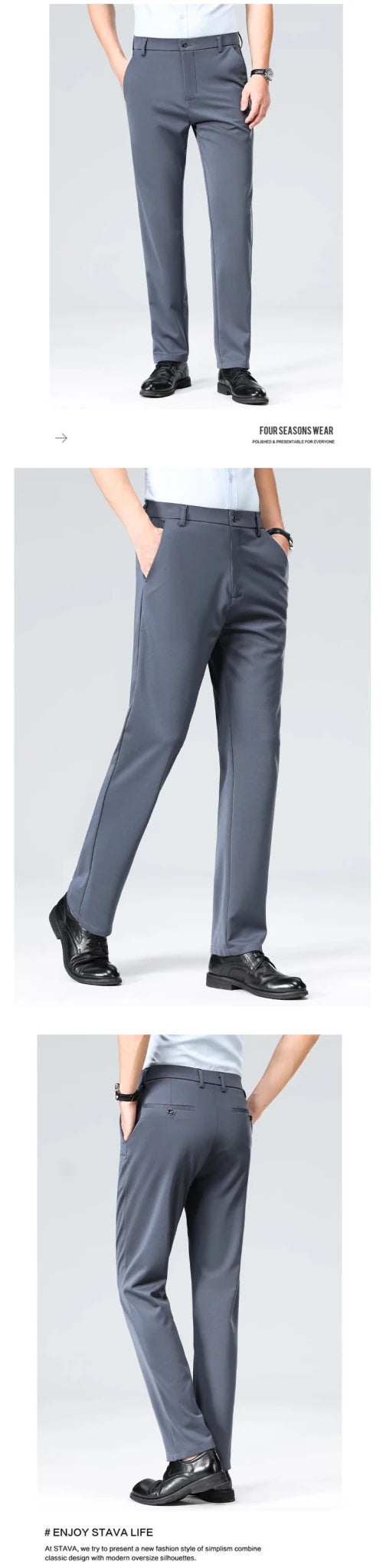 29-42 Men's Summer Pants Thin Straight Stretch Casual Pants with No Trace No Ironing Fabric Silky and Cool Feeling - Chrissy's Eye