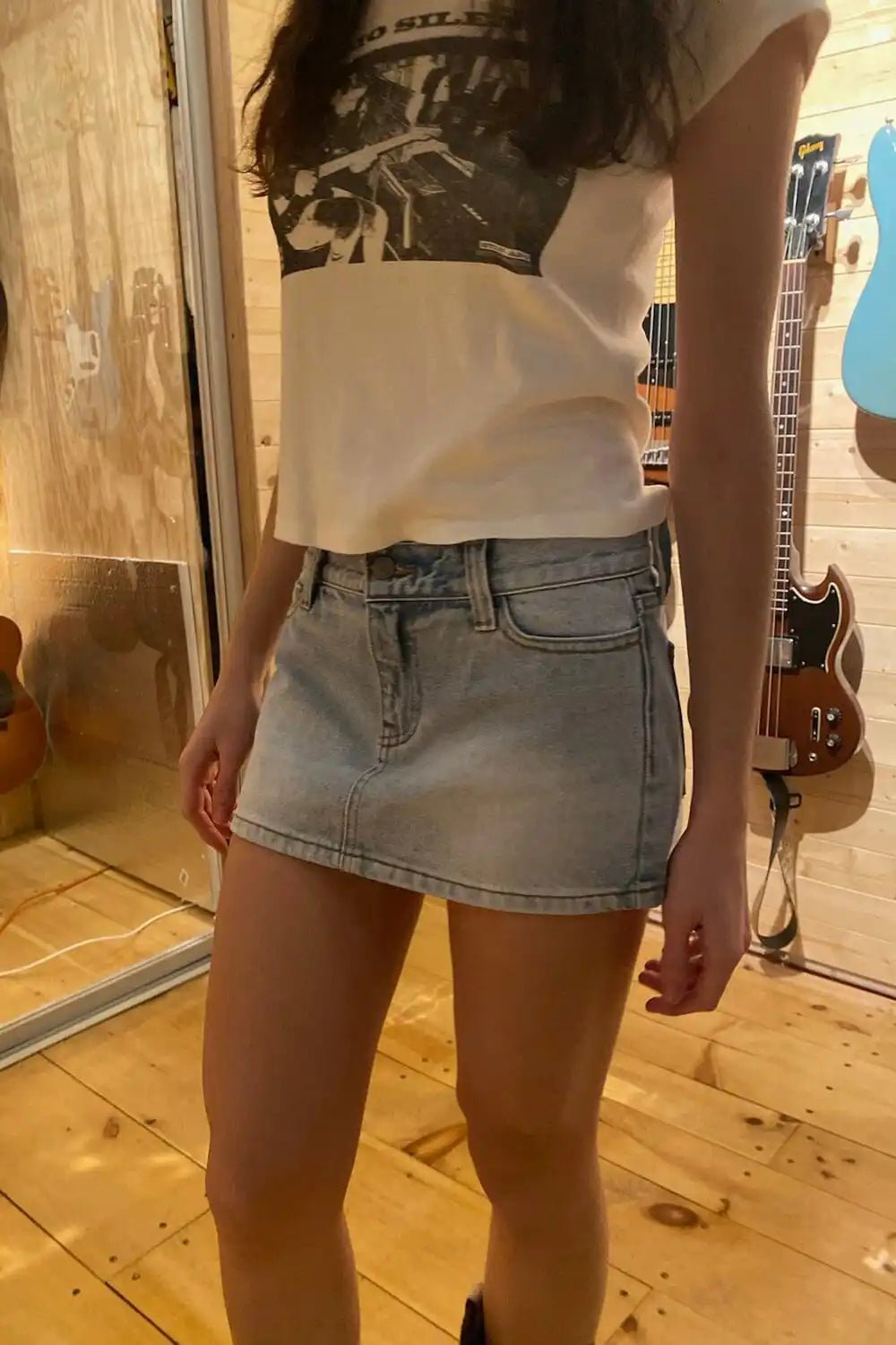 Women's Vintage Low Waist Denim Skirts Casual Chic Pockets A-line Mini Skirts - Chrissy's Eye