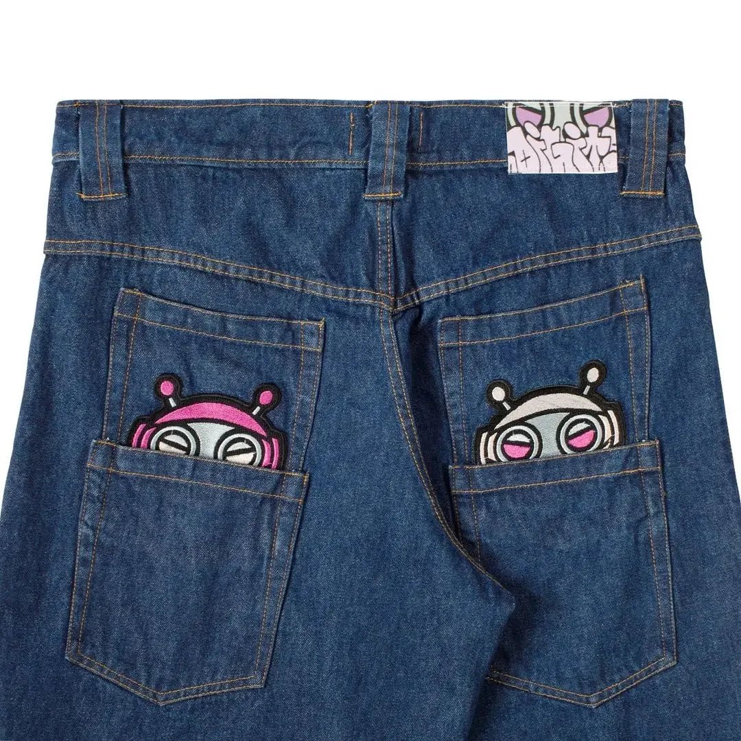2026 Retro Embroidered Ripped Jeans Women High-waisted Straight Classic Hip-hop Denim Pants Comfortable Stretch Vintage Jeans - Chrissy's Eye