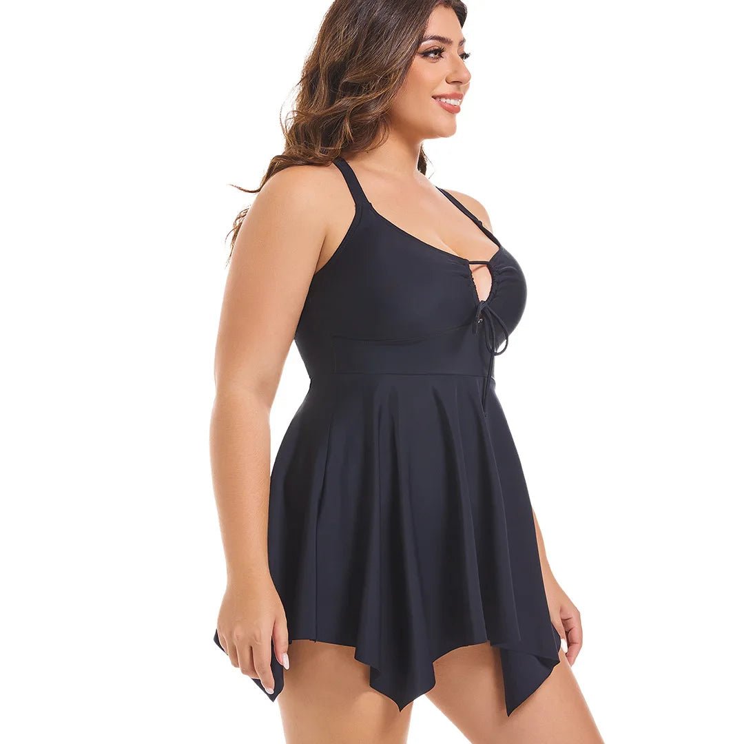 Plus Size Two Pieces Set Women's Swimsuit 2025 Beach Outfits Swimwear Tankini Beach Dresses - Chrissy's Eye