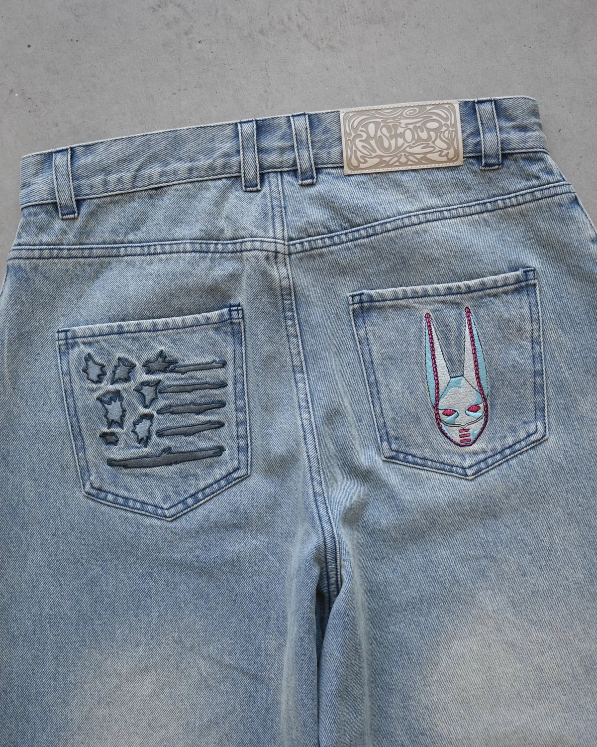 Y2K Men D4C JoJo High Waist Baggy Jeans Women Pink Heart Side Embroidery Loose Fit Washed Denim Pants Streetwear Wide Leg Pants - Chrissy's Eye