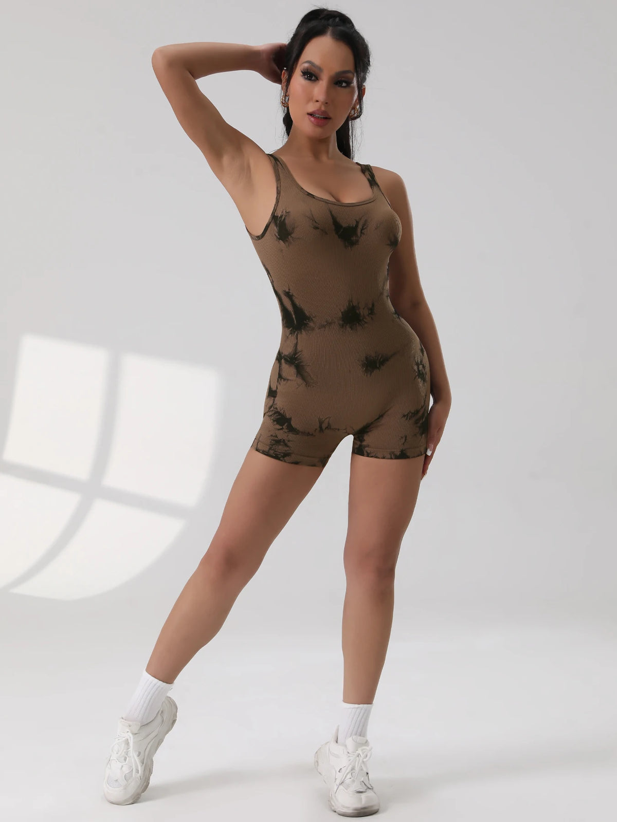 Tummy Control Backless Yoga Suit U Neck Sleeveless Sports Seamless Jumpsuit Threaded Stretch Women Bodysuit Without Bust Pads - Chrissy's Eye