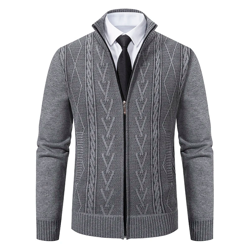 2023 autumn and winter new cashmere padded warm casual men's knitted sweater coat - Chrissy's Eye