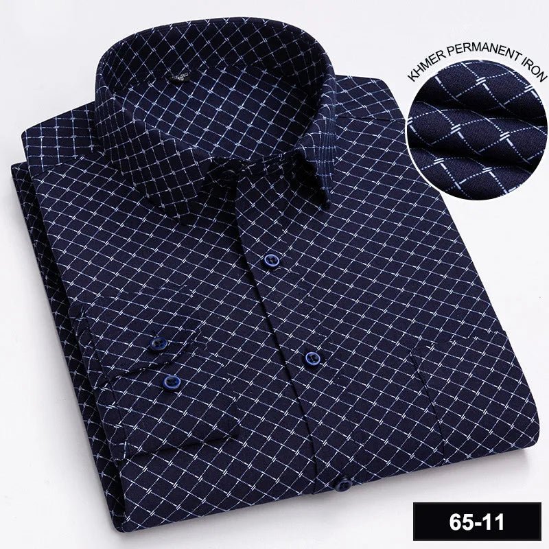 Men's Long Sleeve Shirt High-quality Fashion Casual Print Plaid Stripe Single Pocket - Chrissy's Eye