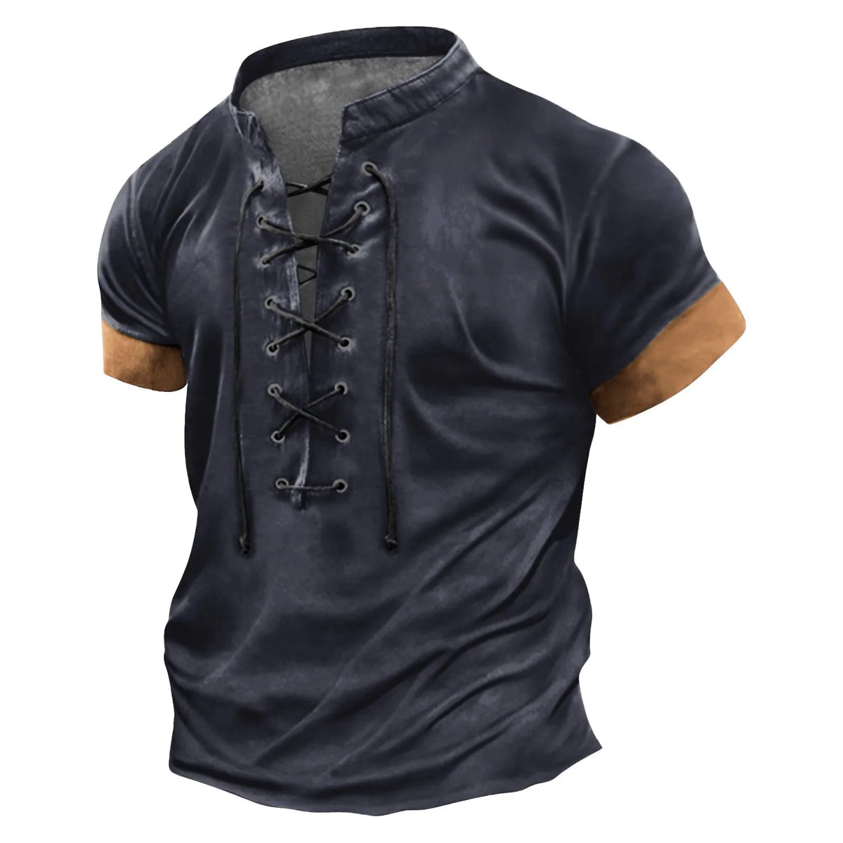 Men'S Casual Henley Shirt Fashion Raglan T Shirt Plain Slim Pleated Henley Daily Short Sleeve Patchwork Pleats Clothing Apparel - Chrissy's Eye
