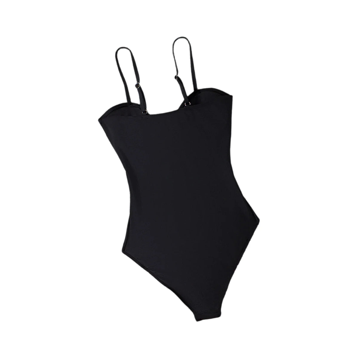 Sexy Cutout Swimsuit Solid Color Summer Spaghetti Strap Color Block Ring Detail One Piece Beach High Cut Bathing Suit - Chrissy's Eye