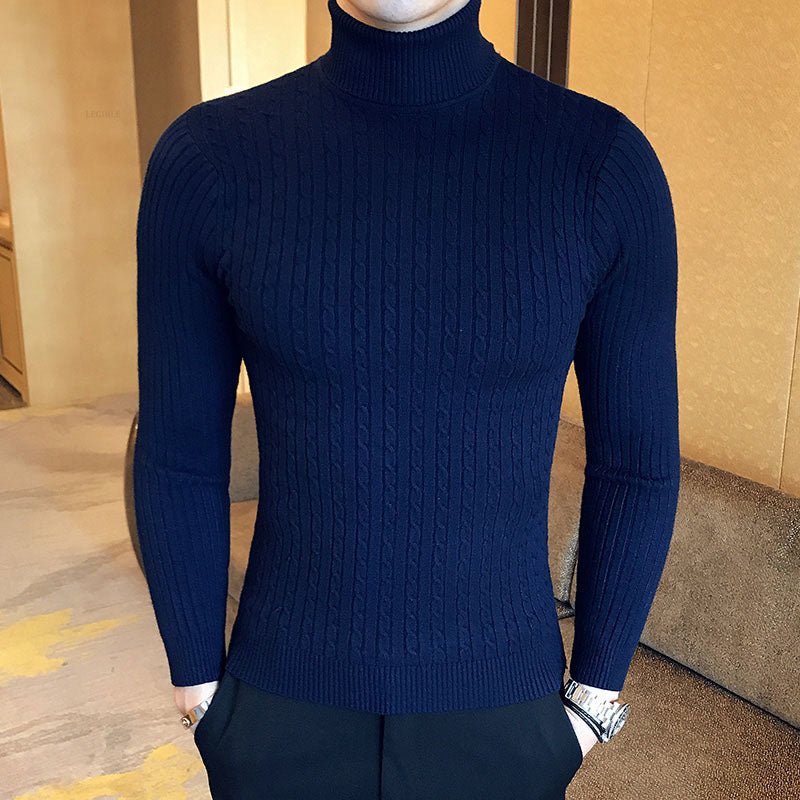 Men's Midweight Knit Turtleneck Sweater - Chrissy's Eye