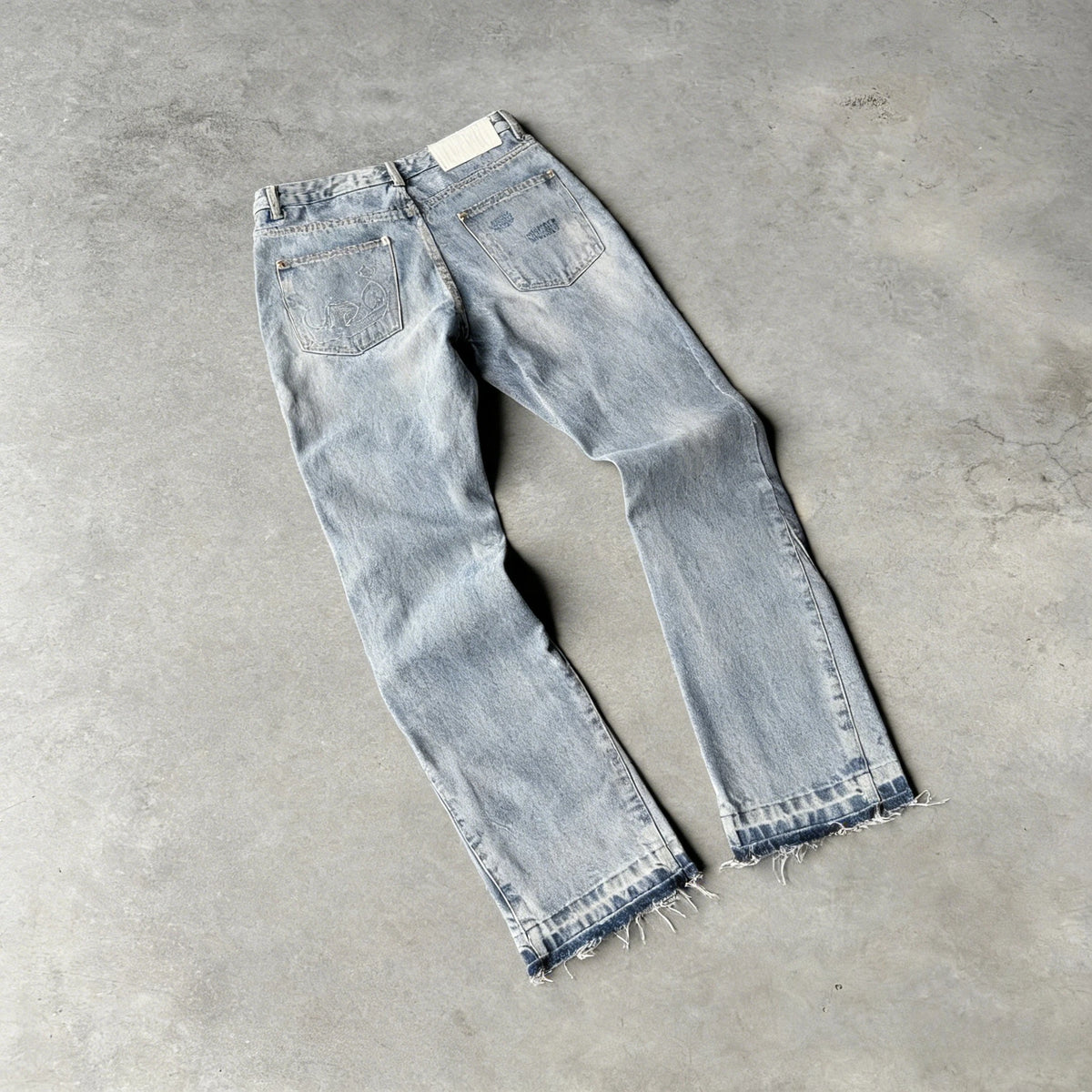 Hip Hop Straight Leg Pants Gothic Fringed Casual Micro Flared Pants Y2K Vintage Slim Fit Jeans Trendy Washed Men Women Harajuku - Chrissy's Eye