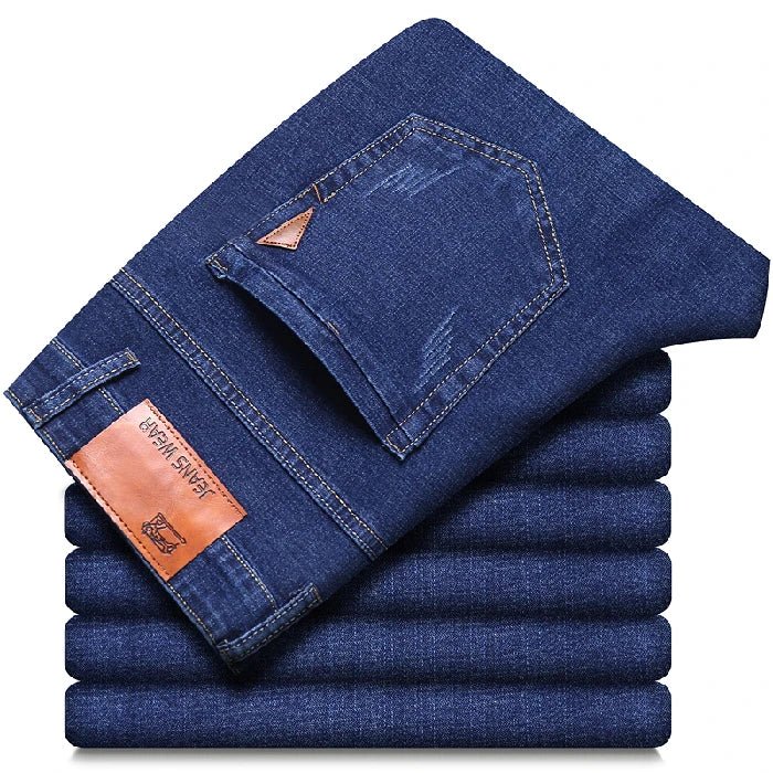 Men's classic high-end fashion versatile jeans, soft and slightly elastic black business denim pants, stylish upper body - Chrissy's Eye
