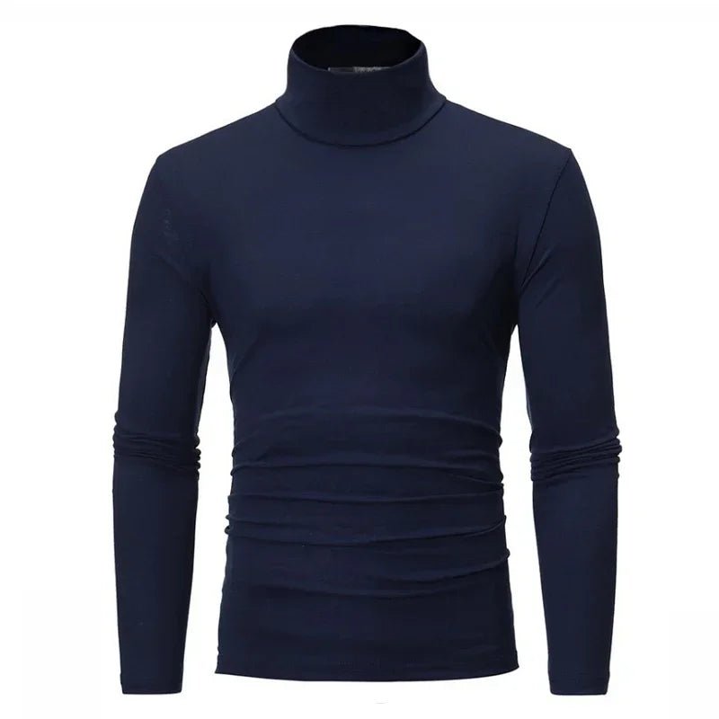 Spring Autumn Thin Men Pullovers Sweaters Turtleneck Knitted Sweater for Men Warm Clothing Male Sweaters Full Black White Tops - Chrissy's Eye