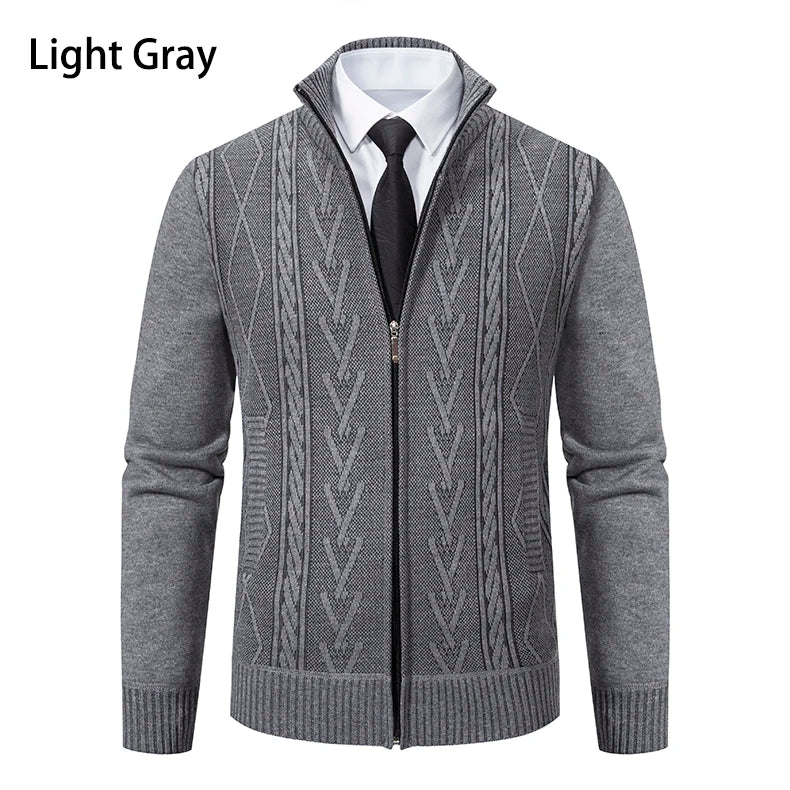 2023 autumn and winter new cashmere padded warm casual men's knitted sweater coat - Chrissy's Eye