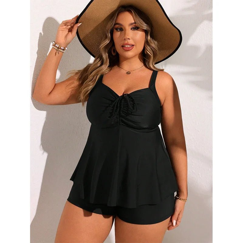 Plus Size Tankini Swimsuits For Women Swimwear Two Piece Swim Top Tummy Control Bathing Suits - Chrissy's Eye
