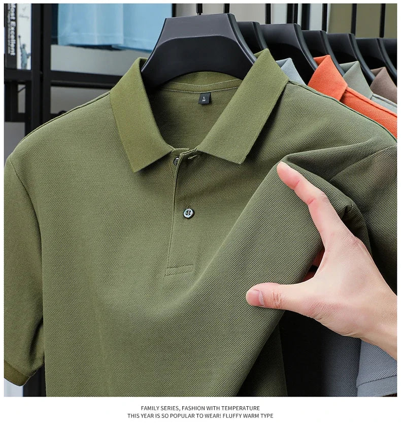 Men's 100% Cotton Polo Shirt -Breathable, 19 Colors, Silk-Like Finish - Chrissy's Eye