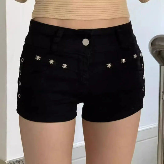 Shorts Women Skinny Creativity Lace-up Popular Streetwear Daily Personality Students Holiday Fashion Sexy American Retro Leisure - Chrissy's Eye