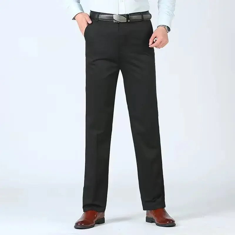 Men's 100% Cotton dress Pants Straight Loose-fit Solid - Chrissy's Eye
