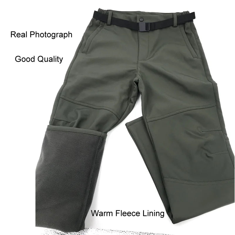 Tactical Military Men Winter Autumn Fleece Waterproof Cargo Pants Hiking Camping Softshell Climbing Casual Warm Combat Trousers - Chrissy's Eye